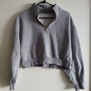 TNA Fleece Cropped Quarter Zip sweater (Large)